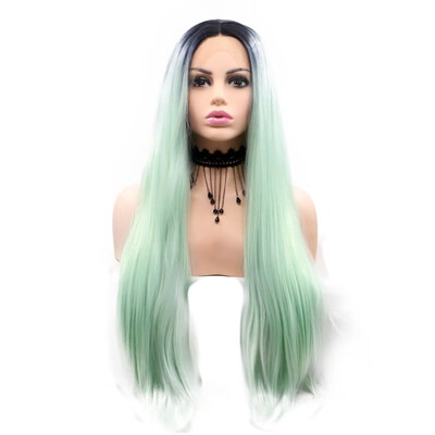 Amazing Star Lace Frontal Wigs Straight Light Green Hair Heat Resistant Fiber Middle Part Synthetic Hair 
Amazing Star Lace Frontal Wigs Straight Light Green Hair Heat Resistant Fiber Middle Part Synthetic Hair