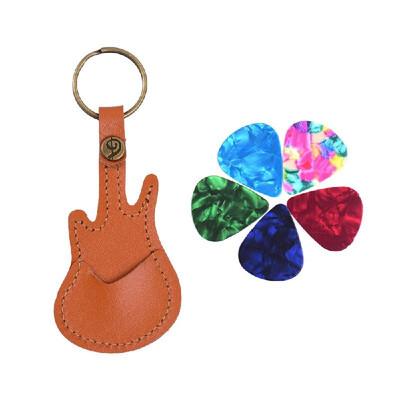 Leather Guitar Picks Holder Case Bag Guitar Shape with Key Ring 5pcs Celluloid Guitar Picks String Instrument Accessories 
Leather Guitar Picks Holder Case Bag Guitar Shape with Key Ring 5pcs Celluloid Guitar Picks String Instrument Accessories