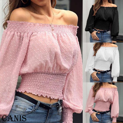 Autumn Women Off Shoulder Puff Sleeve Blouses Tops Fashion Ladies Long Sleeve Crop Top Shirts Slim Casual Blouses
Autumn Women Off Shoulder Puff Sleeve Blouses Tops Fashion Ladies Long Sleeve Crop Top Shirts Slim Casual Blouses
