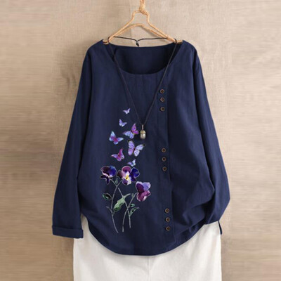 Roseonmyhand Plus Size Women Long Sleeve Cotton Linen O-Neck Botton Blouse Top T-Shirt
Roseonmyhand Plus Size Women Long Sleeve Cotton Linen O-Neck Botton Blouse Top T-Shirt