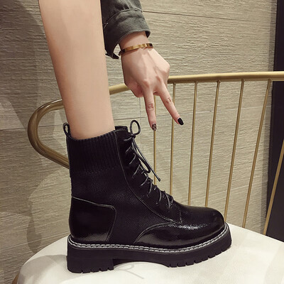 Retro locomotive Martins female British style new autumn elastic socks boots personality Joker short boots tide
Retro locomotive Martins female British style new autumn elastic socks boots personality Joker short boots tide