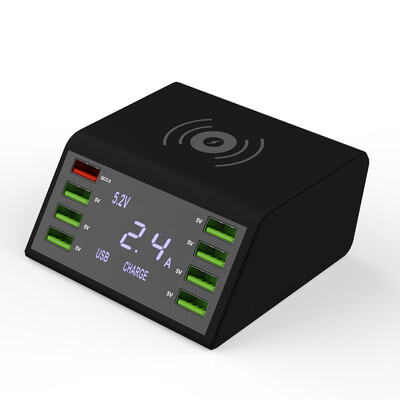 Intelligent Multi 8 Port USB LCD Wireless Charger For Phone Quick Charge Fire Retardant Material Multi-protect High Temperature Re
Intelligent Multi 8 Port USB LCD Wireless Charger For Phone Quick Charge Fire Retardant Material Multi-protect High Temperature Re