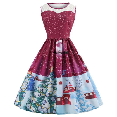 Christmas womens series cross-border Amazon explosions sleeveless retro style lace round neck sleeveless dress blue
Christmas womens series cross-border Amazon explosions sleeveless retro style lace round neck sleeveless dress blue