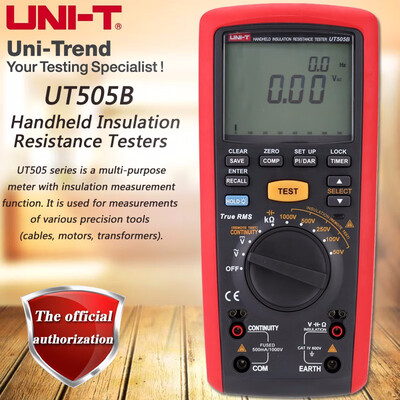 UNI-T UT505B 1000V True RMS Handheld Digital Megger Insulation Resistance Meter Megohmmeter Multimeter Freq Cap Volt ohm tester
UNI-T UT505B 1000V True RMS Handheld Digital Megger Insulation Resistance Meter Megohmmeter Multimeter Freq Cap Volt ohm tester