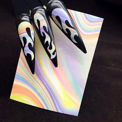 Colorful Nail Sheet Blaze Shape Hollow Nail Art Transfer Decals Self-Adhesive Blaze Sticker
Colorful Nail Sheet Blaze Shape Hollow Nail Art Transfer Decals Self-Adhesive Blaze Sticker