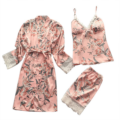 Toponeto Women Sexy Satin Fashion Print Lace Bow Sleepwear Pajamas Sets 3 Pieces
Toponeto Women Sexy Satin Fashion Print Lace Bow Sleepwear Pajamas Sets 3 Pieces