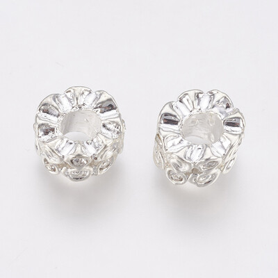 Alloy European Beads Large Hole Beads with Rhinestone Flower Silver 12125x7mm Hole 4mm
Alloy European Beads Large Hole Beads with Rhinestone Flower Silver 12125x7mm Hole 4mm