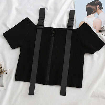 T-Shirt Women Short Sleeve Crop Top Korean Style Feminina Knitted Cotton Black Sexy Short Top
T-Shirt Women Short Sleeve Crop Top Korean Style Feminina Knitted Cotton Black Sexy Short Top