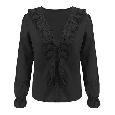 Women Patchwork Lace Floral T Shirt V-neck Long Sleeve Casual Tops Ladies Autumn Shirts Tops
Women Patchwork Lace Floral T Shirt V-neck Long Sleeve Casual Tops Ladies Autumn Shirts Tops
