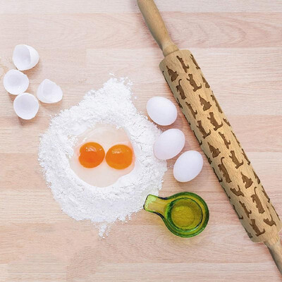 Wooden Rolling Pin with Easy Roll Bearings Cute Cat Engraved Embossing Rolling Pin Baking Cookies Cake Biscuit Tarts Noodle Dough
Wooden Rolling Pin with Easy Roll Bearings Cute Cat Engraved Embossing Rolling Pin Baking Cookies Cake Biscuit Tarts Noodle Dough