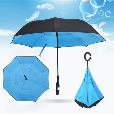 Reverse Folding Double Layer Inverted Chuva Umbrella Self Stand Inside Out Rain Protection C-Hook Hands Windproof for Car
Reverse Folding Double Layer Inverted Chuva Umbrella Self Stand Inside Out Rain Protection C-Hook Hands Windproof for Car