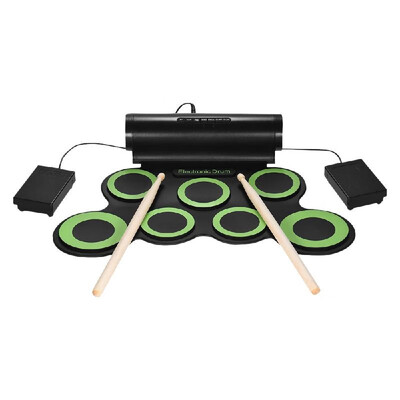 Portable Digital Stereo Electronic Drum Set 7 Silicon Pads USB Powered Built-in Speaker with Drumsticks Foot Pedals 35mm Audio Ca
Portable Digital Stereo Electronic Drum Set 7 Silicon Pads USB Powered Built-in Speaker with Drumsticks Foot Pedals 35mm Audio Ca