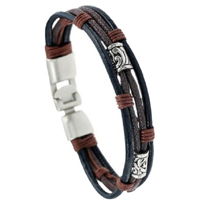 Mens popular woven leather bracelet casual alloy bracelet
Mens popular woven leather bracelet casual alloy bracelet