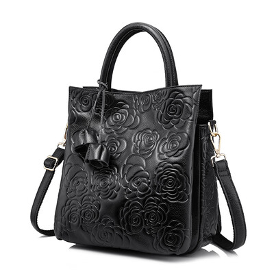 REALER brand genuine leather handbag female leather black tote bag high quality floral embossed handbag ladies shoulder bag
REALER brand genuine leather handbag female leather black tote bag high quality floral embossed handbag ladies shoulder bag