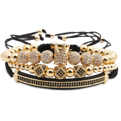 Charm Bracelets - Luxury CZ Polygon Ball Gold Crown King Bead Bangle Bracelets for Men Women Jewelry
Charm Bracelets - Luxury CZ Polygon Ball Gold Crown King Bead Bangle Bracelets for Men Women Jewelry