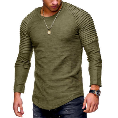 Fashion Mens Round Neck Slim Solid Color Long-sleeved T-shirt Folding Hip-Hop Casual T-Shirt Tops For Men
Fashion Mens Round Neck Slim Solid Color Long-sleeved T-shirt Folding Hip-Hop Casual T-Shirt Tops For Men