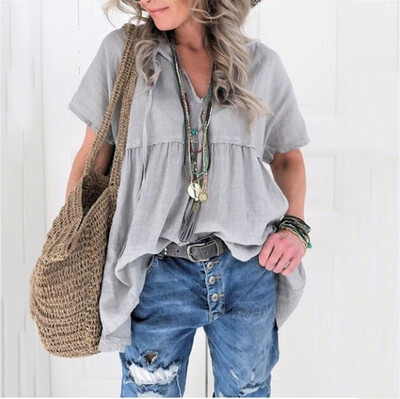 Starmoon Womens Fashion V-neck Pleated Short Sleeve Blouse Summer Casual Tops T-shirts
Starmoon Womens Fashion V-neck Pleated Short Sleeve Blouse Summer Casual Tops T-shirts
