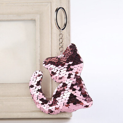 Cute cat Keychain Glitter Pompom Sequins Key Ring Gifts for Women Car Bag Accessories Key Chain
Cute cat Keychain Glitter Pompom Sequins Key Ring Gifts for Women Car Bag Accessories Key Chain
