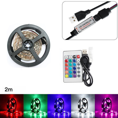 Siaonvr 200CM USB LED Strip Light TV Back Lamp 5050RGB Colour ChangingRemote Control
Siaonvr 200CM USB LED Strip Light TV Back Lamp 5050RGB Colour ChangingRemote Control