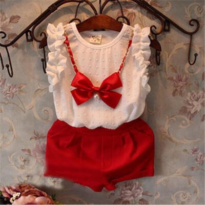 3PCSset Chiffon Bubble Shirt Shorts Bow Necklace Outfits Baby Girls Clothing 0-5Y
3PCSset Chiffon Bubble Shirt Shorts Bow Necklace Outfits Baby Girls Clothing 0-5Y