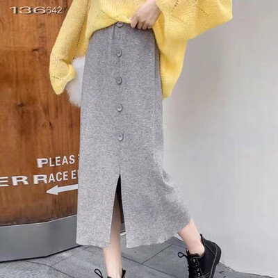 Spring Autumn Knitted Hip Skirt Split Slim Solid Color High Waist Mid-calf Female Korean Style Preppy Skirts
Spring Autumn Knitted Hip Skirt Split Slim Solid Color High Waist Mid-calf Female Korean Style Preppy Skirts
