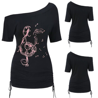 Nomeni Fashion Women Cinched Side Skew Collar Musical Notes T Shirt Short Sleeve Tops
Nomeni Fashion Women Cinched Side Skew Collar Musical Notes T Shirt Short Sleeve Tops