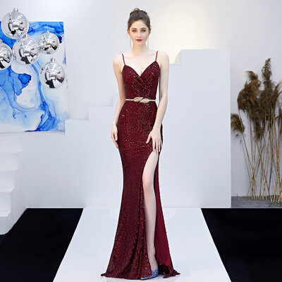 Sexy Sling Women Mermaid Evening Dress Fashion Sleeveless Sequin Party Prom Dress Long Slim Host Dress
Sexy Sling Women Mermaid Evening Dress Fashion Sleeveless Sequin Party Prom Dress Long Slim Host Dress