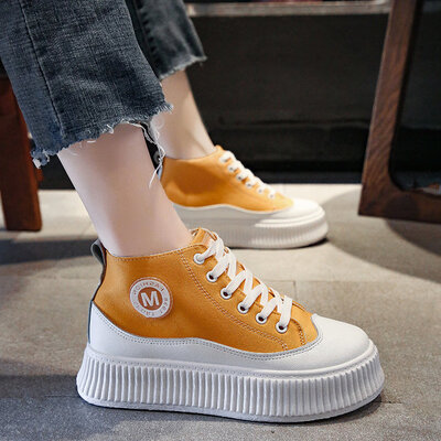 Increase the tide of womens shoes autumn short boots high canvas shoes Korean version of Joker sponge cake thick bottom white sho
Increase the tide of womens shoes autumn short boots high canvas shoes Korean version of Joker sponge cake thick bottom white sho