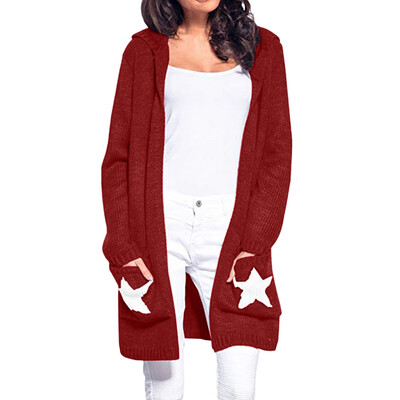 Toponeto Womens Long Sleeve Hooded Cardigan Star Patchwork Open Front Cardigan Sweater
Toponeto Womens Long Sleeve Hooded Cardigan Star Patchwork Open Front Cardigan Sweater