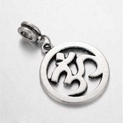 Tibetan Style Alloy Large Hole European Dangle Beads Flat Round with Mark Ohm Antique Silver 41mm Hole 5mm
Tibetan Style Alloy Large Hole European Dangle Beads Flat Round with Mark Ohm Antique Silver 41mm Hole 5mm