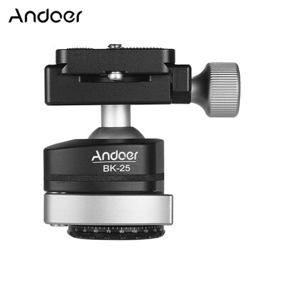 Andoer BK-25 Panoramic Tripod Ball Head Mount Adapter Quick-locking System 15kg33lbs Load Capacity 360°Swivel Aluminium Alloy
Andoer BK-25 Panoramic Tripod Ball Head Mount Adapter Quick-locking System 15kg33lbs Load Capacity 360°Swivel Aluminium Alloy
