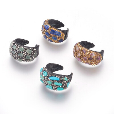 Leather Imitation Snakeskin Cuff Rings with Polymer Clay Rhinestone Natural Mixed Stone Chips 1718mm
Leather Imitation Snakeskin Cuff Rings with Polymer Clay Rhinestone Natural Mixed Stone Chips 1718mm