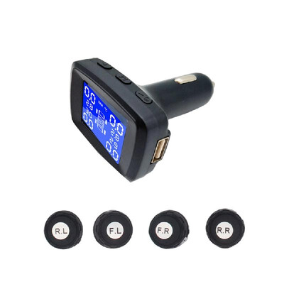 Tire Pressure Monitoring System Wireless TPMS Cigarette Lighter Plug with 4pcs Internal Sensors Temperature&Pressure LCD Displ
Tire Pressure Monitoring System Wireless TPMS Cigarette Lighter Plug with 4pcs Internal Sensors Temperature&Pressure LCD Displ