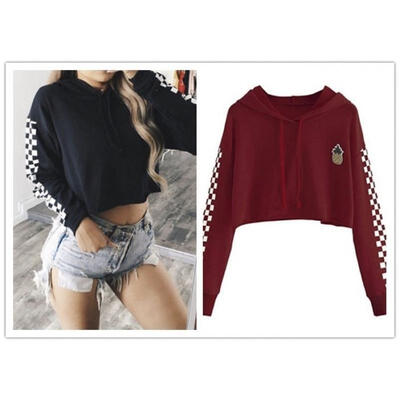 New Women Autumn Long Sleeve Pineapple Print Plaid Sleeve Casual Hoodie Sports Jacket
New Women Autumn Long Sleeve Pineapple Print Plaid Sleeve Casual Hoodie Sports Jacket