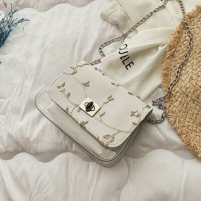 New Style Women Handbags PVC Clear Hasp Transparent Chain Cross Body Bag Tote Shoulder Handbag Purse Floral Flap Fashion Hot New
New Style Women Handbags PVC Clear Hasp Transparent Chain Cross Body Bag Tote Shoulder Handbag Purse Floral Flap Fashion Hot New