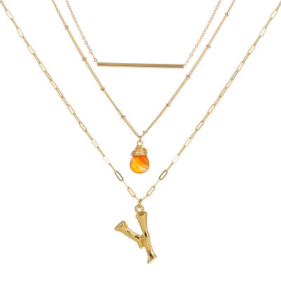 Small Orange stone Gold Metal Bamboo 2cm 26 Letter Alphabet A-Z Minimalist Initial Pendant Necklace Fashion Twist Chain Jewelry
Small Orange stone Gold Metal Bamboo 2cm 26 Letter Alphabet A-Z Minimalist Initial Pendant Necklace Fashion Twist Chain Jewelry