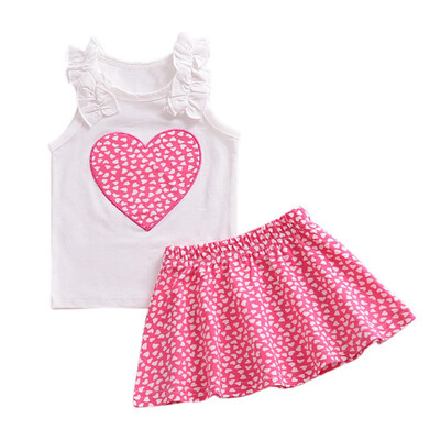 2PCS Summer Baby Girls Cute Clothes Set Infant Kids Lace Sleeveless TopHeart-shaped Skirt 2Setsly Fashion Suit
2PCS Summer Baby Girls Cute Clothes Set Infant Kids Lace Sleeveless TopHeart-shaped Skirt 2Setsly Fashion Suit