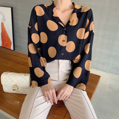 Women Chiffon Big Dot Polka Loose V Collar Bottoming Blouse Long Sleeve Casual Office Tops blusas mujer de moda
Women Chiffon Big Dot Polka Loose V Collar Bottoming Blouse Long Sleeve Casual Office Tops blusas mujer de moda