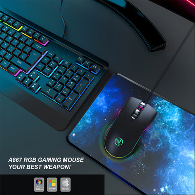 HXSJ Wired Gaming Mouse DPI6400 Optical Mice RGB Backlit Office Mouse 7 Buttons Ergonomic Design
HXSJ Wired Gaming Mouse DPI6400 Optical Mice RGB Backlit Office Mouse 7 Buttons Ergonomic Design