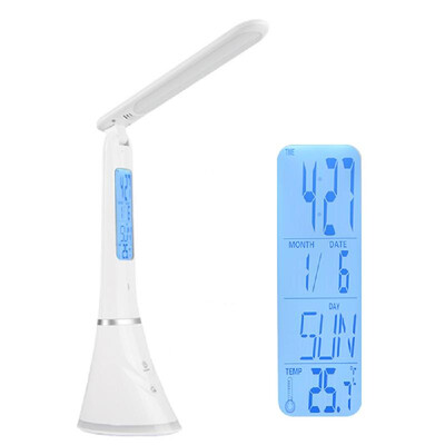 Foldable LEDs Table Lamp Touching Control USB Rechargable Dimmable Reading Light with Alarm Clock Calendar Temperature LCD Display
Foldable LEDs Table Lamp Touching Control USB Rechargable Dimmable Reading Light with Alarm Clock Calendar Temperature LCD Display