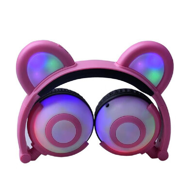 Headphone Cute Folded Bear Ears Earlaps With LED Light Button Battery Soft Band Headset
Headphone Cute Folded Bear Ears Earlaps With LED Light Button Battery Soft Band Headset