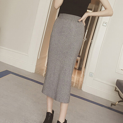 High Waist Knitted Pencil Women Skirts Autumn Winter Fashion Solid Casual Mid-Long Skirt
High Waist Knitted Pencil Women Skirts Autumn Winter Fashion Solid Casual Mid-Long Skirt