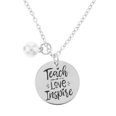 "Teach love inspire" Teacher Gift Graduation Pendant Necklace Charm Jewelry UK
"Teach love inspire" Teacher Gift Graduation Pendant Necklace Charm Jewelry UK