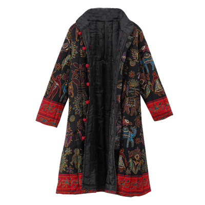 Toponeto Women Winter Loose Long Sleeve Vintage Print Button Long Maxi Coats Outwear
Toponeto Women Winter Loose Long Sleeve Vintage Print Button Long Maxi Coats Outwear