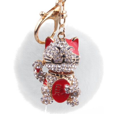 New lucky cat hair ball key chain inlaid color diamond three-dimensional bag pendant car decoration
New lucky cat hair ball key chain inlaid color diamond three-dimensional bag pendant car decoration