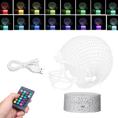 3D Helmet Led Night Light Illusion Lamp Color Changing Lights Bedside Table Desk Lamp with Touching & Remote Control for Kids Gift
3D Helmet Led Night Light Illusion Lamp Color Changing Lights Bedside Table Desk Lamp with Touching & Remote Control for Kids Gift