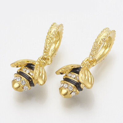 Alloy Rhinestone European Dangle Beads with Enamel Large Hole Pendants Bees Black Golden 25mm Hole 5mm
Alloy Rhinestone European Dangle Beads with Enamel Large Hole Pendants Bees Black Golden 25mm Hole 5mm