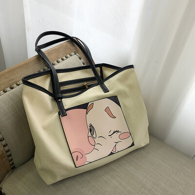 Chic canvas bag summer new 2019 girls high-capacity tote bag Korean style one-shoulder bag
Chic canvas bag summer new 2019 girls high-capacity tote bag Korean style one-shoulder bag
