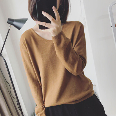 Womens solid color sweater deep V-neck top stretch cotton tight bottoming long-sleeved knitwear code
Womens solid color sweater deep V-neck top stretch cotton tight bottoming long-sleeved knitwear code