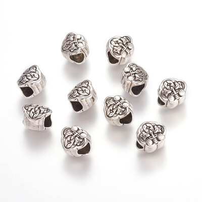 Metal Alloy Beads Lead Free & Nickel Free Antique Silver Color Size about 10mm wide 9mm long 75mm thick hole 5mm
Metal Alloy Beads Lead Free & Nickel Free Antique Silver Color Size about 10mm wide 9mm long 75mm thick hole 5mm